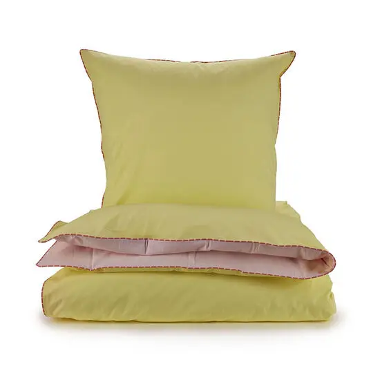 Bahne - Farve Combo Sengetøj gul og rosa 200 x 140 cm
