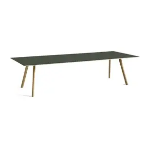 Hay bord - CPH30 table 300 x 120 cm - bordplade linoleum grøn/ben sæbebehandlet eg