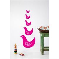 Wall stickers - Fugle pink