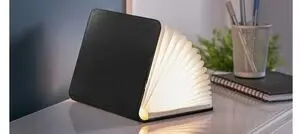 Gingko - LED Smart Booklight - Black Leather - Large 