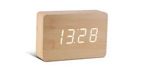 Gingko - Brick Click Clock Beech White LED