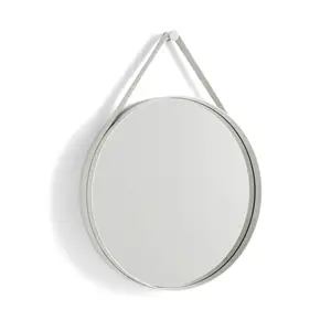 HAY - "Strap Mirror" Spejl Ø50 cm - Lys grå