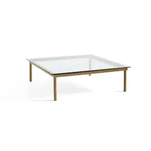 HAY - Kofi Table - 120 x 120 cm - ben eg (vandbaseret lak) og klar glasplade