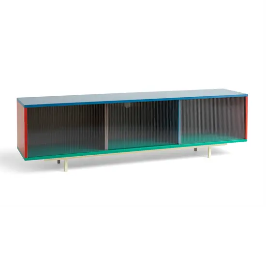 Hay - Reol til Gulv med Glaslåger - Colour Cabinet - Multi farve - Large, B180 X D39 X H51 cm