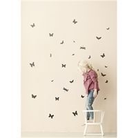Ferm Living - wallsticker, mini sommerfugle - sort