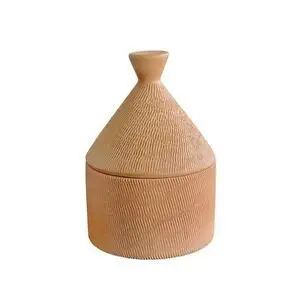 Moudhome - Rustic keramik krukke med låg - 14,5 cm