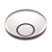 Trine Fournais - hvid tallerken m/bl� ring - Circle serien (2 stk. tilbage)