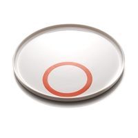 Trine Fournais - hvid tallerken m/orange ring - Circle serien (1 stk. tilbage)