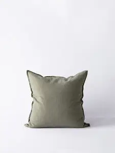 Tell Me More - Cushion cover linen 50x50 - olive