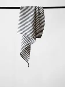 Tell Me More - Kitchen towel linen - grey/white