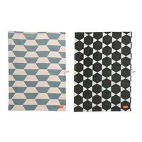 OYOY viskestykke Hexagon - black/light blue og green/powder (2 stk) 
