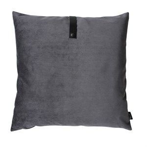 Image of Louise Smærup pude - Mørkegrå pude i velour 65 x 65