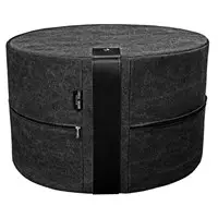 Louise Smærup - Puf, canvas high - Sort - Ø62xH40cm