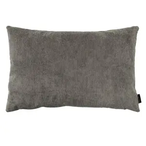 Louise Smærup - Pude, fløjl u. strop - Lysegrå - 40x60 cm