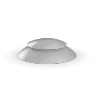 Glat, poleret metal låg med kuppelform, passer til kugleformet base.