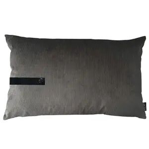 Louise Smærup - Pude i fløjl m. strop - Taupe - 50x80 cm