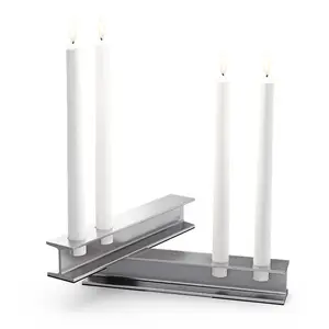 Höfats - HENRY METAL II+II Candleholder Set silver