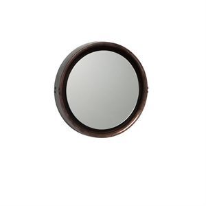 Image of Mater - Sophie mirrow - medium - Ø50 cm - sirka grå mangotræ med sort læder
