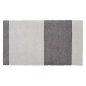 Tica Copenhagen - Smudsmåtte - Stripes Horizon - Steelgrey/Lysegrå - 67x120 cm