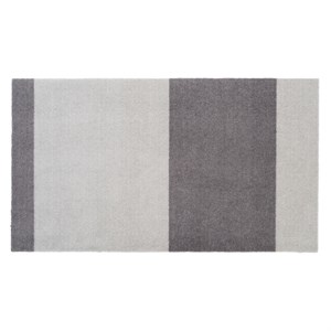 tica copenhagen - Smudsmåtte - Stripes Horizon - Steelgrey/Lysegrå - 90x200 cm