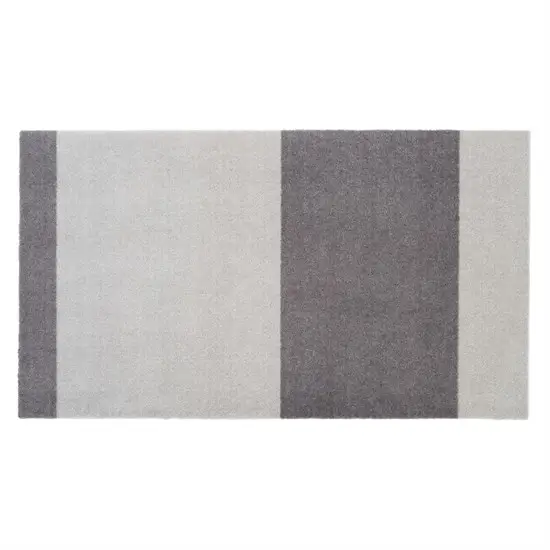Tica Copenhagen - Smudsmåtte - Stripes Horizon - Steelgrey/Lysegrå - 90x130 cm