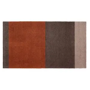 Tica Copenhagen - Smudsmåtte - Stripes Horizon - Sand/Brun/Terracota - 90x130 cm