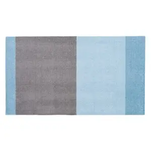 Tica Copenhagen - Smudsmåtte - Stripes Horizon - Blå/Steelgrey - 90x130 cm