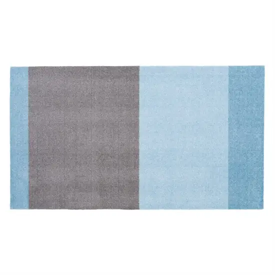 Tica Copenhagen - Smudsmåtte - Stripes Horizon - Blå/Steelgrey - 90x130 cm