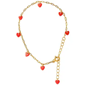 LULU Copenhagen - Armbånd - Love U - Guld/Lipstick Red