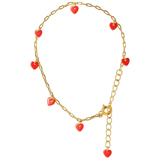 LULU Copenhagen - Armbånd - Love U - Guld/Lipstick Red