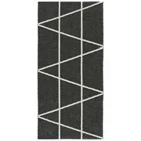 Horredsmattan Plastiktæppe "Plastic Viggen"  - 70 x 150 cm - farve: sort/hvid