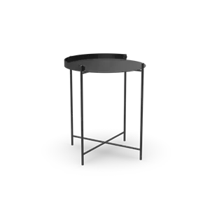 Houe - EDGE Tray table Ø46,5 - Black-black