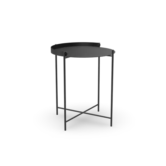 Houe - EDGE Tray table Ø46,5 - Black-black