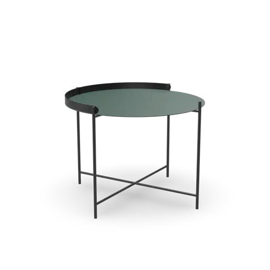 Houe - EDGE Tray table Ø62 - Pine green-black