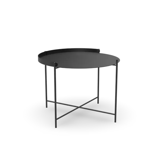 Houe - EDGE Tray table Ø62 - Black-black