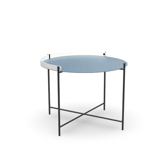 Houe - EDGE Tray table Ø62 - Pigeon blue-white