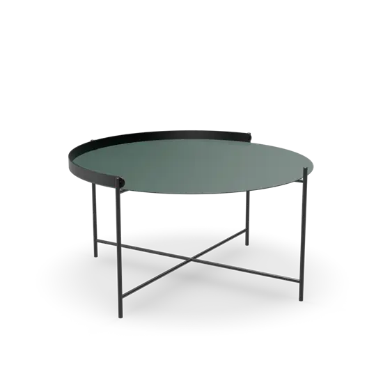 Houe - EDGE Tray table Ø76 - Pine green-black