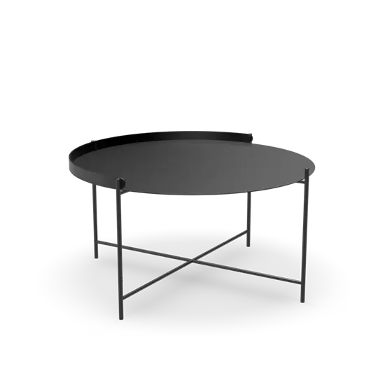 Houe - EDGE Tray table Ø76 - Black-black
