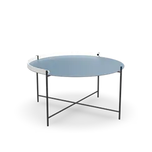 Houe - EDGE Tray table Ø76 - Pigeon blue-white