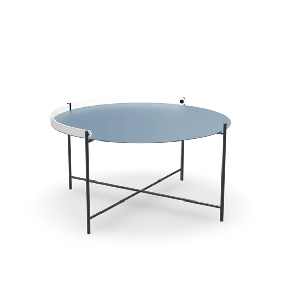 Houe - EDGE Tray table Ø76 - Pigeon blue-white