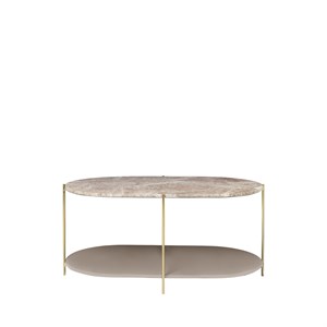 Cozy Living bord - Siff Oval marmor Coffee bord - Caramel/Messing
