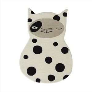 Image of OYOY - Zorro Kat Gulvtæppe - Sort & Hvid