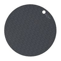 OYOY - Dækkeservietter i silicone, dark grey - rund (2 stk.)