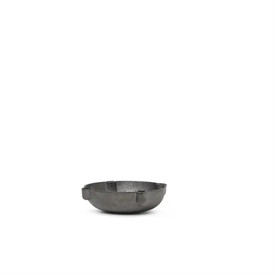 Ferm Living - Bowl Candle holder, black brass - Lysestage