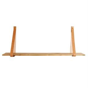 Image of Muubs hylde - hylde i teak med læderstropper (large)