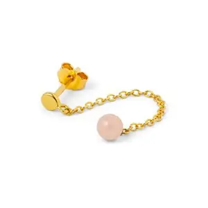 LULU Copenhagen - Natural Stone Chain Ørestik, Rose (1 stk.)