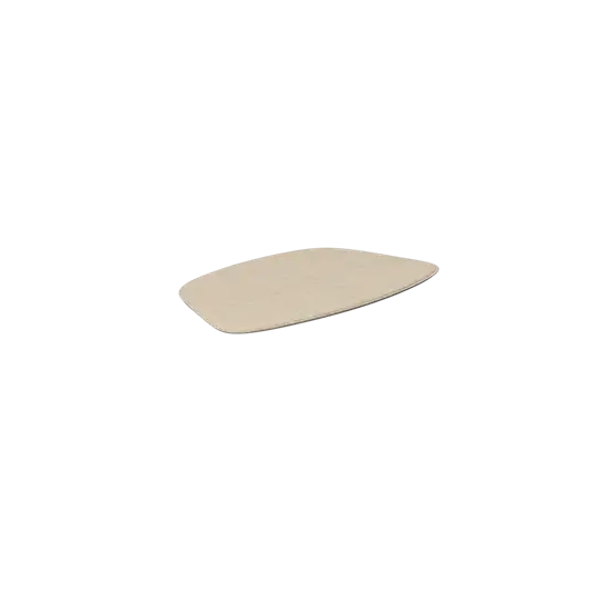 Beige Houe PAON barstolspude i ask. Let buet og fladt design, glat stofoverflade.