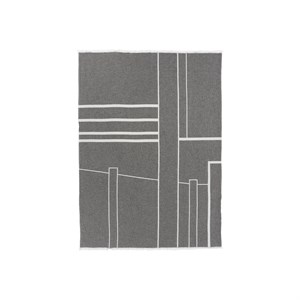 Kristina Dam - Architecture Throw, Sort Melange/Off-White