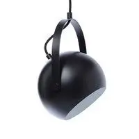 Ball Pendel with handle - sort/mat (Ø 18 cm) med sort stofledning