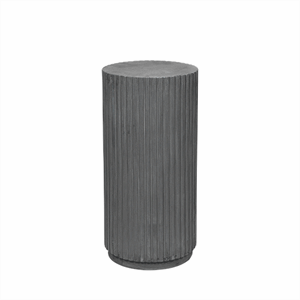 Broste Copenhagen - Pedestal / Sidebord / Podium - Rillo - Charcoal - Ø38,5 x H78 cm